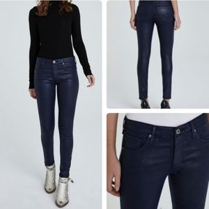 AG Adriano Goldschmied The Legging Ankle Leatherette Super Skinny Coated Jean 27
